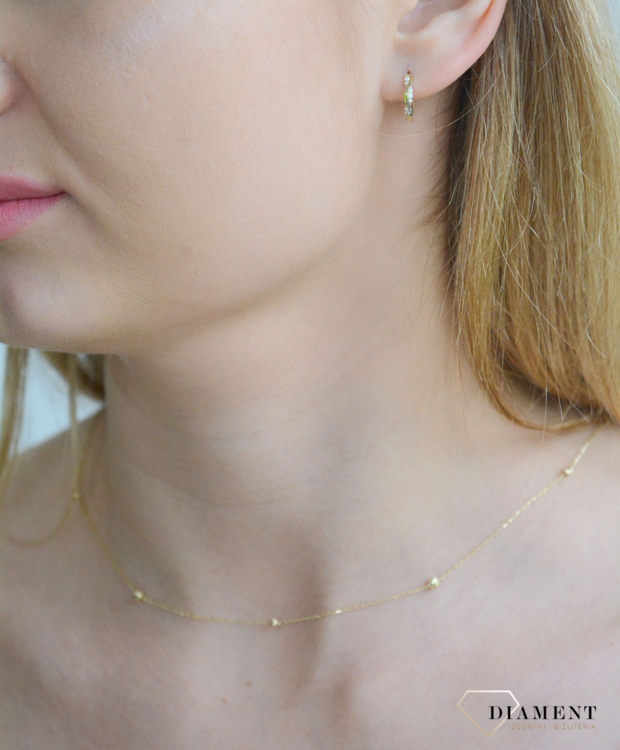 Złoty naszyjnik 585 celebrytka pojedyncze kuleczki NA 3364 (1).jpg